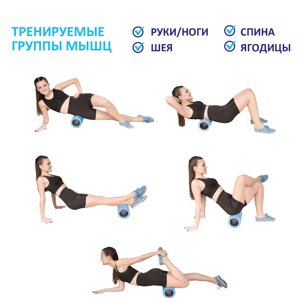 РОЛИК КРЕЙТ ПРОФИЛИРОВАННЫЙ ДЛЯ ФИТНЕСА И ЙОГИ 14*33СМ