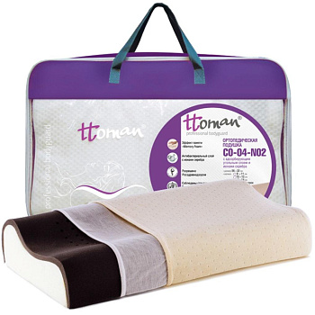 ПОДУШКА LUOMMA ОРТОПЕДИЧЕСКАЯ С ИОНАМИ СЕРЕБРА CO-04-NO.2